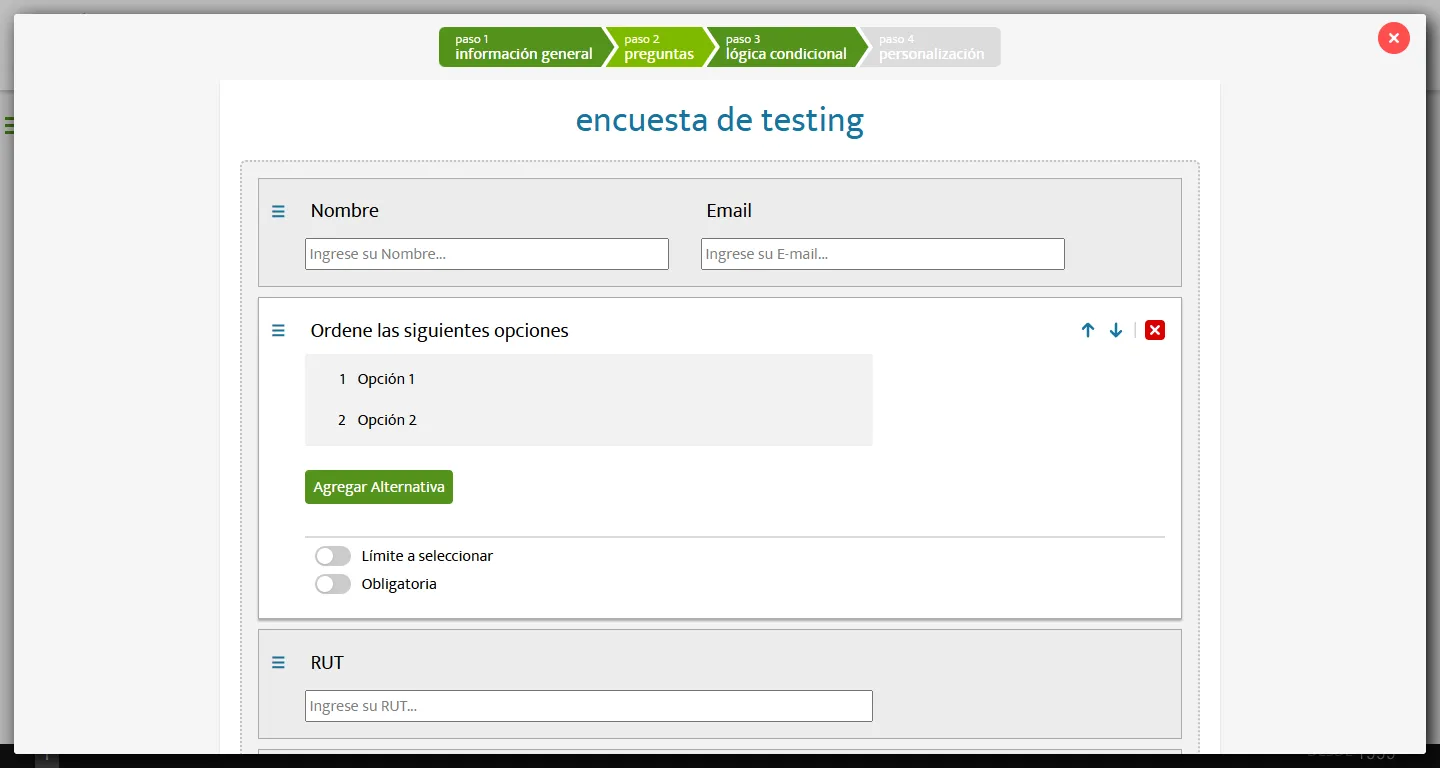 Wizard: Preguntas.